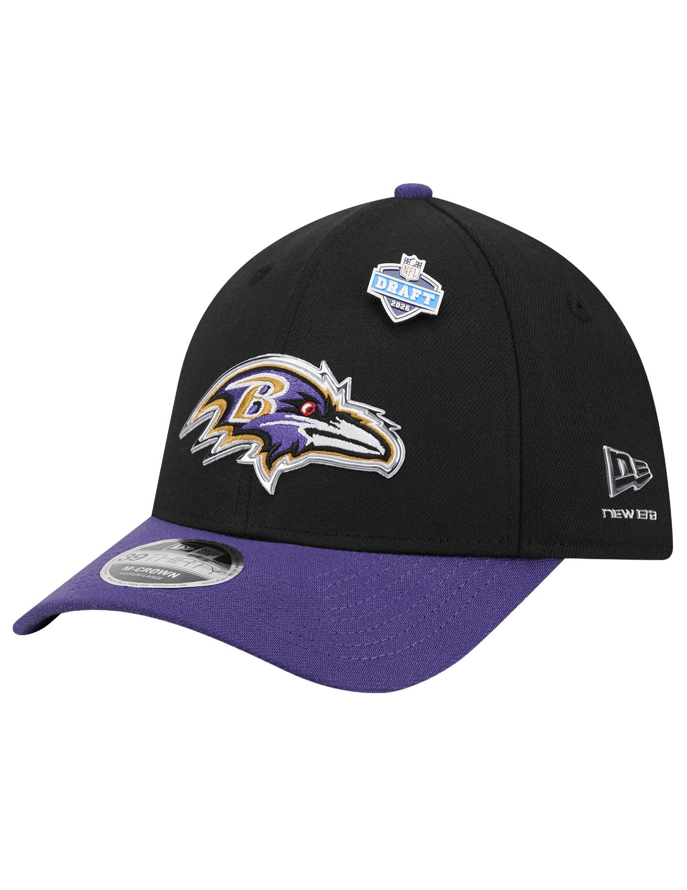Baltimore Ravens New Era NFL Draft 26 39THIRTY M-Crown Stretch-Fit Hat