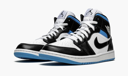 Wmns Air Jordan 1 Mid 'Black / White / University Blue'